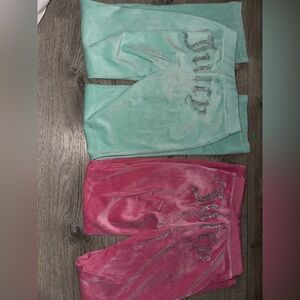 Juicy Couture womans Velour Joggers - Pink and Mint